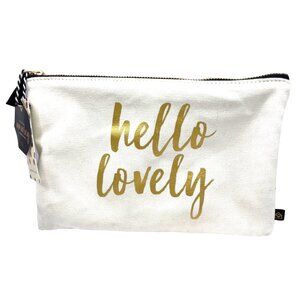 "Hello Lovely" Gold Cosmetic Bag With Foot Cream & Fuzzy Socks Gift Set 75h